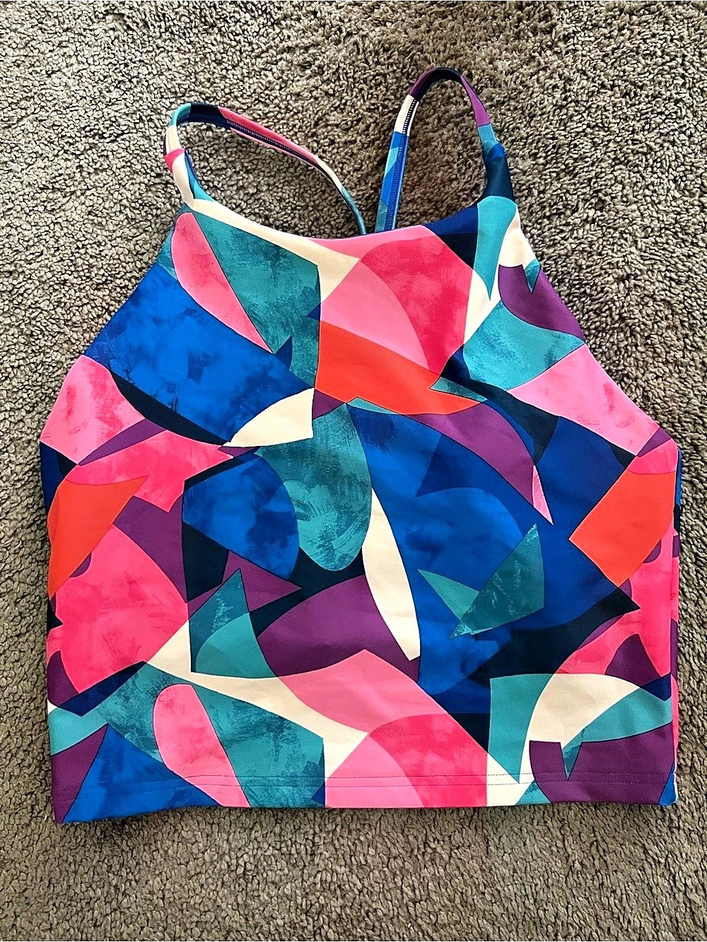 Old Navy Abstract Powersoft Tank Top in Blue & Pink